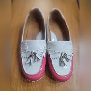 Peter Millar Pink and White Women's Loafers